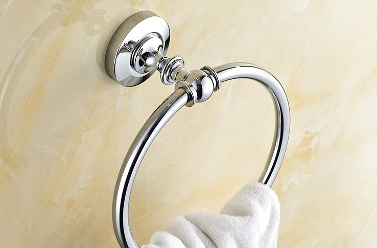Chrom poliert Messing Bad Wand Montiert Handtuch Ring Halter Bad Zubehör Bad Hardware Bad Armaturen mba805