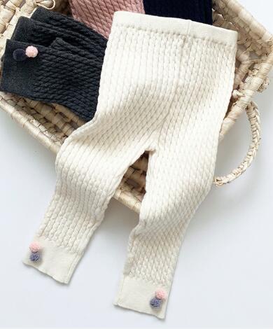 Primavera autunno pantaloni a maglia caldi Leggings per neonate infantili Leggings per maglieria per bambina in stile coreano: P20310 White / 6M