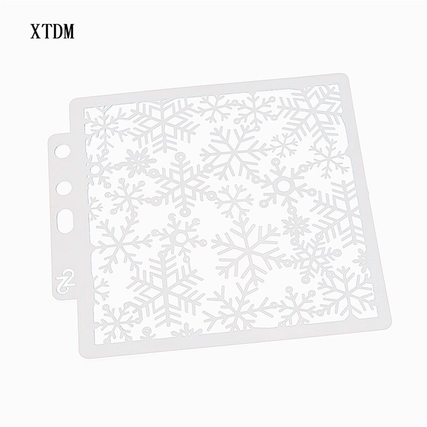 Sneeuwvlok Mold Shield Diy Cake Plakboek Stencils Hollow Versieringen Afdrukken Kant Heerser Valentijnsdag