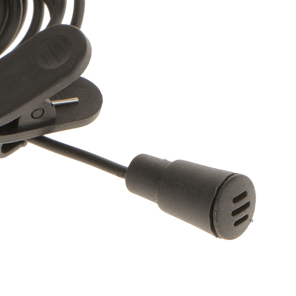 3.5mm Jack Plug Mini Clip On Microphone Mic With Tie Collar Shirt Clip Black