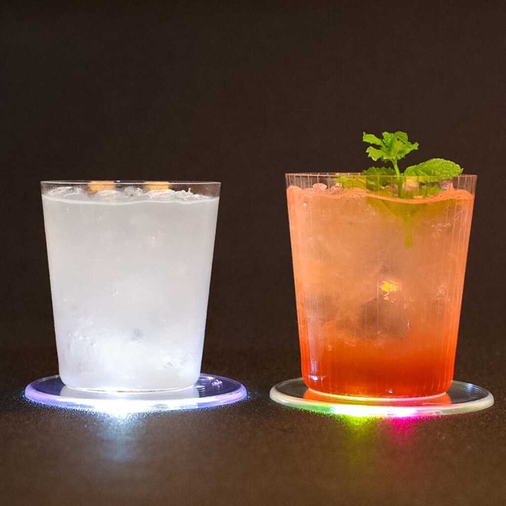 Posavasos LED acrílico ultrafino redondo, para Copa tapete, posavasos de cóctel, Flash, barra de iluminación, lámpara Base, individual, 1 ud.