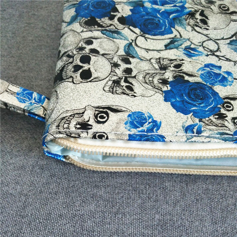 Yile lady pu handtas portemonnee tas bloemen schedel 0963