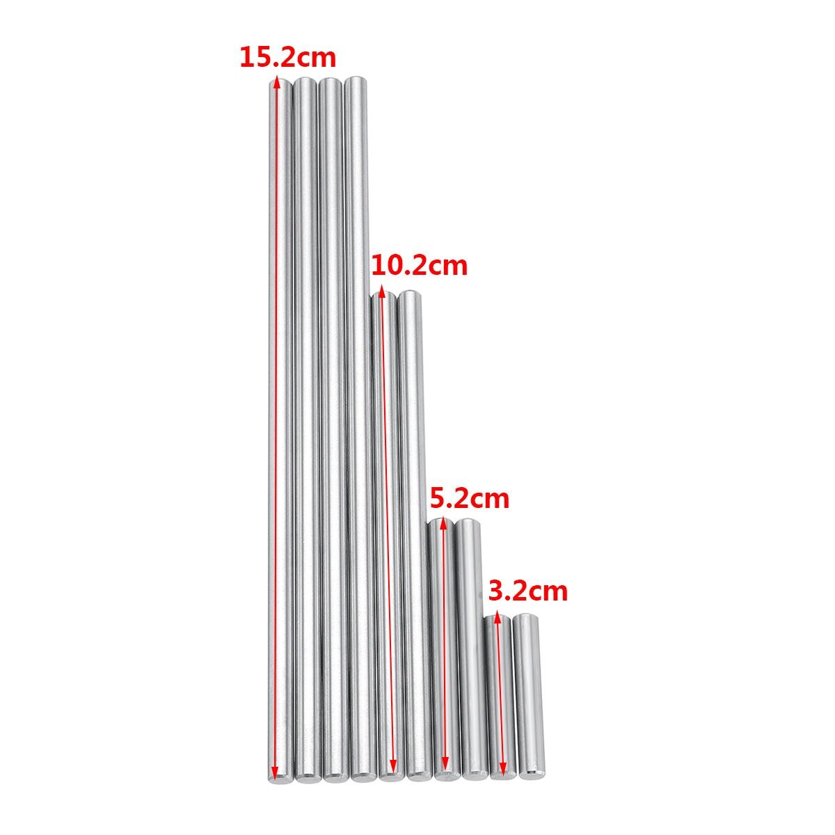 10pcs/set 5.2mm Ejector Pins Set 3.2-15.2cm Reamer for Pushing Rifling Buttons Ejector Pins Machine Tools