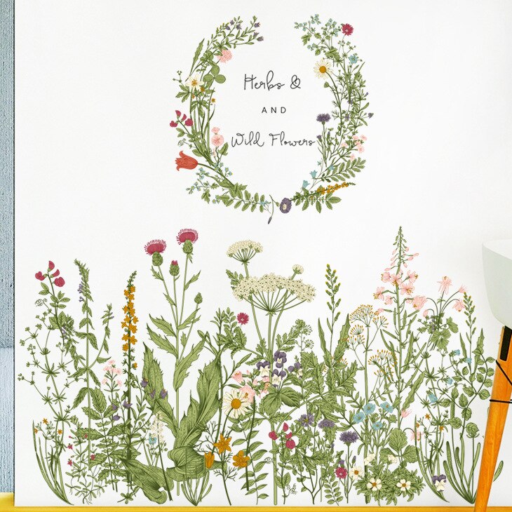 Muurstickers Bloemen Voor Thuis Plint Deur Slaapkamer Decoratie Plant Blad Vinyl Muur Deacls Zelfklevende Wallpapers Muurschilderingen