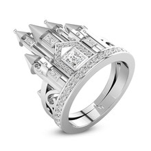 FDLK Luxury Zircon Ring Romantic Castle Rings For Women Wedding Statement Party Jewelry Valentine'Day