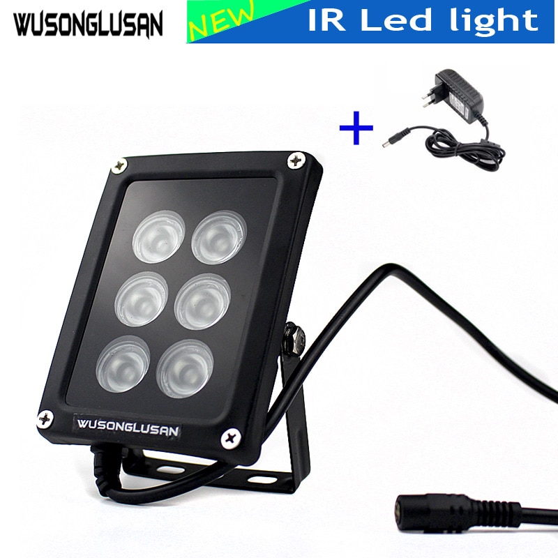 850nm Infrared Lamp 6 Array LED Metal Waterproof IR Fill illuminator Light 45 degree for CCTV Security IP Camera