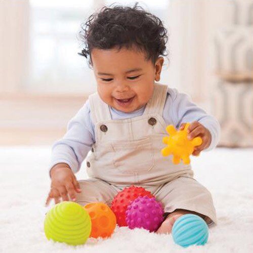 4 @ 6 stk tekstureret multiboldsæt udvikle babys taktile sanser legetøj baby touch håndbold legetøj baby træningsbold massage blød bold