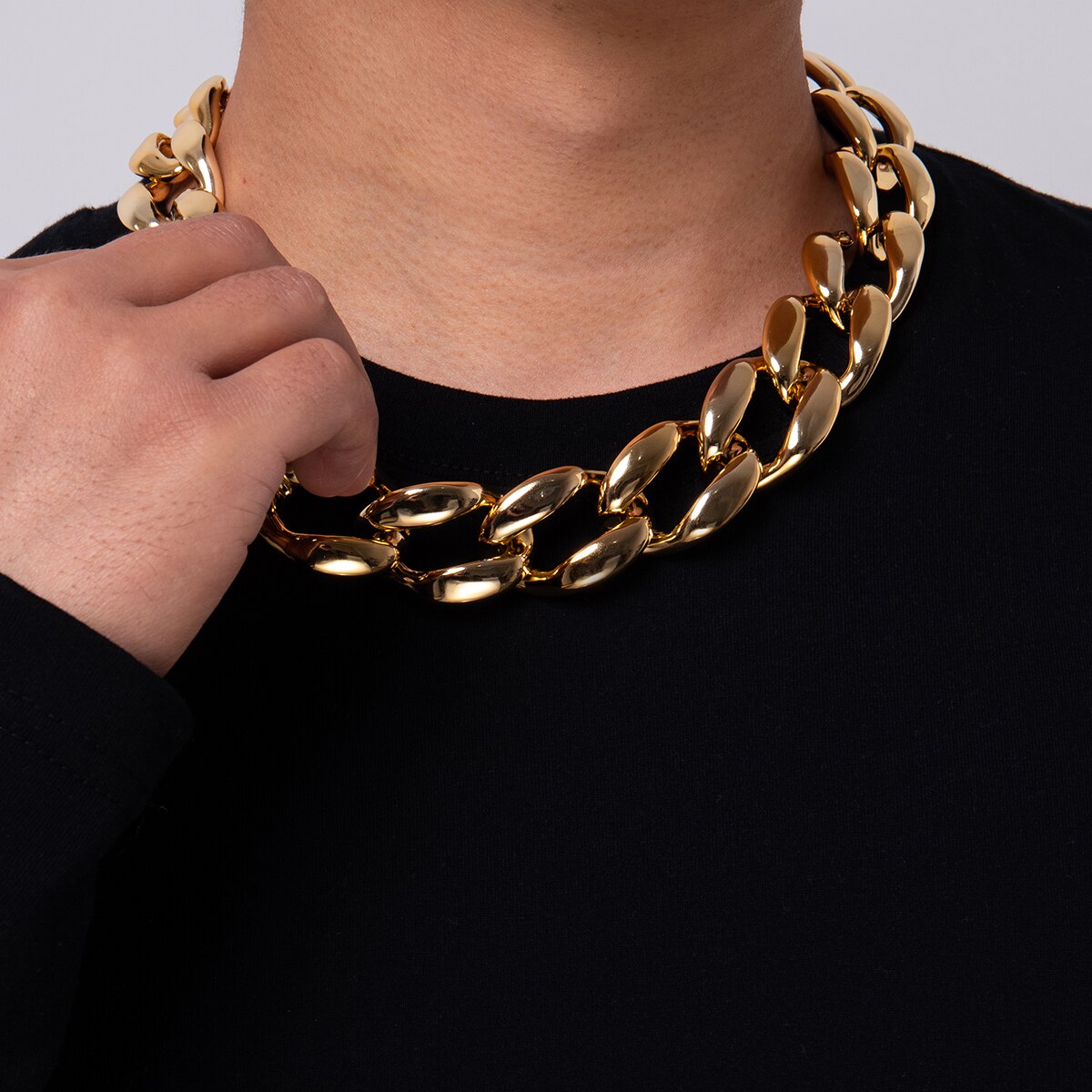 Shixin acrylic gothic short chunky choker necklace collar for women/men hip hop thick link chain necklaces on neck jewelry