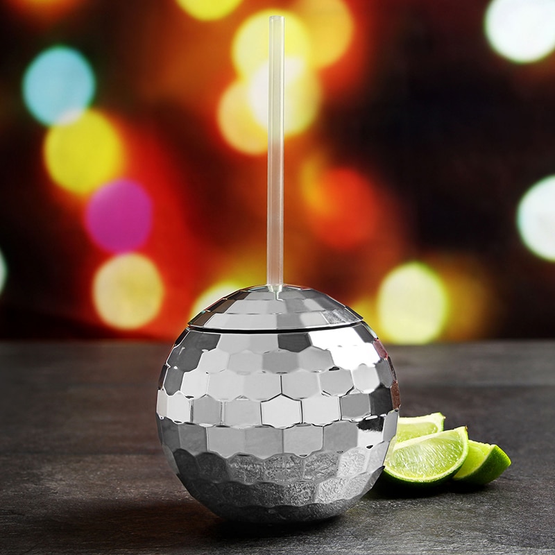 Ins disco ball cocktailparty glas nattklubb bar ficklampa halm vin kopp fruktjuice te yerba mate globe dricka flaska