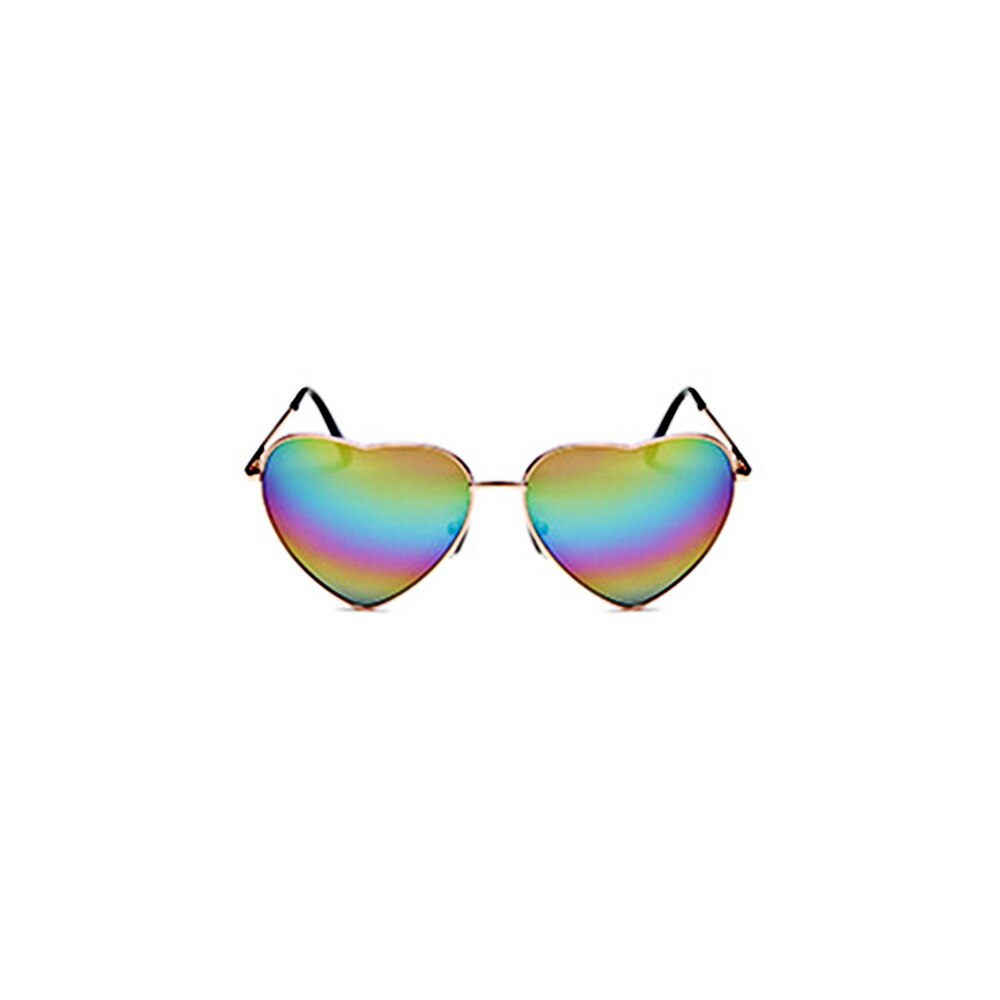 Damas Corazón en forma de gafas de sol de Metal de de las mujeres sin montura amor océano claro lentes gafas de sol Uv400 conductor gafas