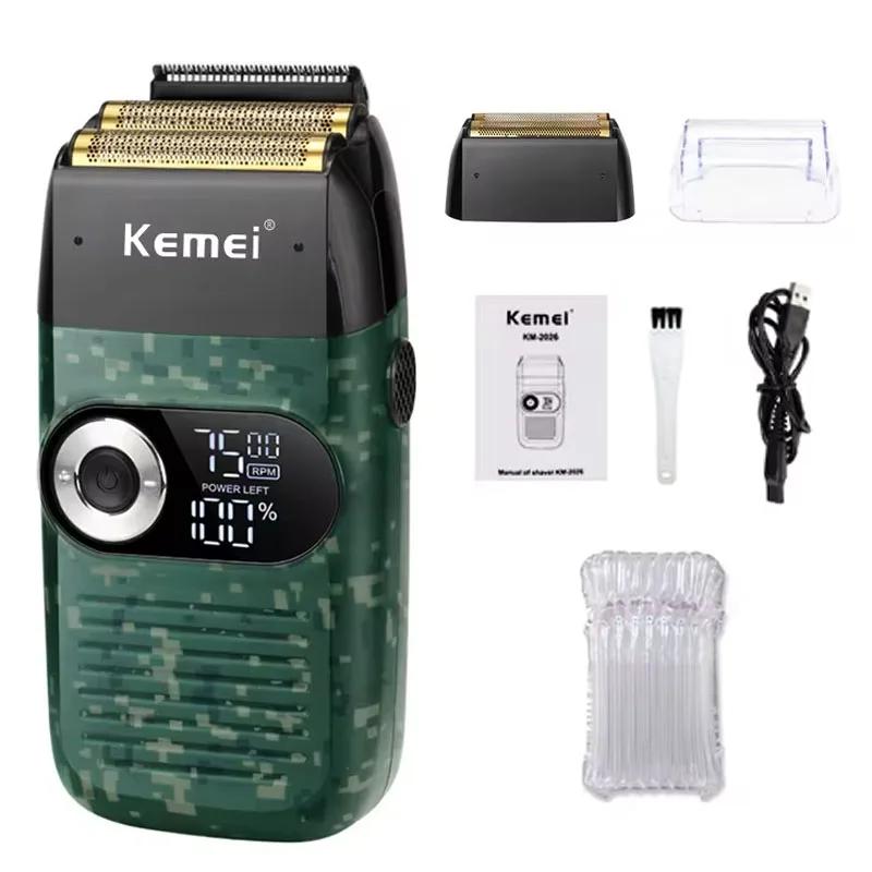 Kemei KM-2027 KM-5098 Professioneller Haarschneider und Bartschneider Neues USB wiederaufladbarer Rasierer für Männer Elektrische Haarschneidemaschinen: Silber