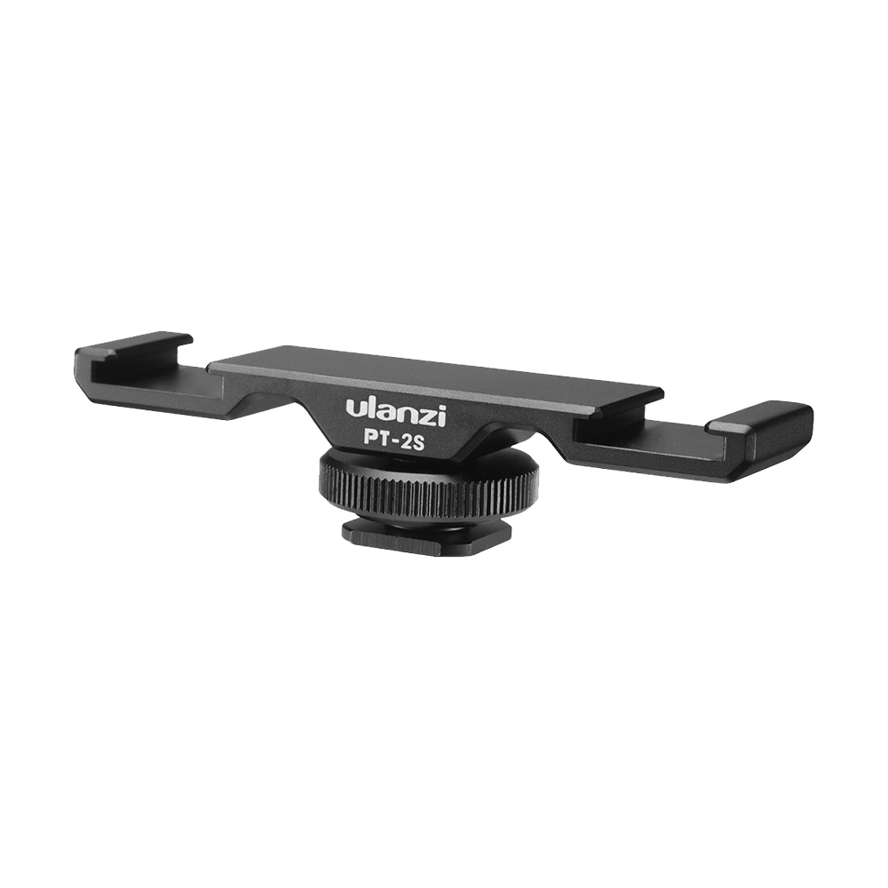 Ulanzi PT-2S Dual Shoe Mount Adapter Microphone Extension Bar for Boya BY-MM1 ULANZI VL49 LED Video Light Gimbal Accessories: PT-2S