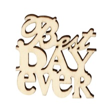 15 stk/sett diy vintage best day ever wood diy rustikk bryllup bord ornament festival festdekorasjon