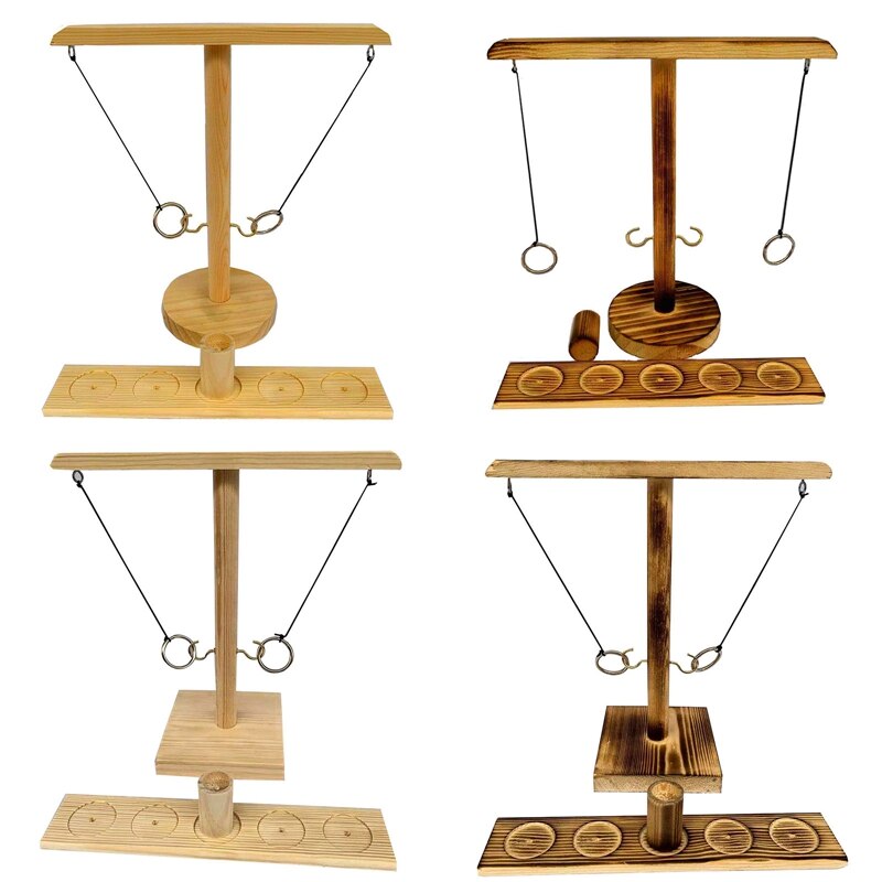 Ring Toss Bimini Game 2 Player Wooden Ring Toss Hooks Game Tabletop Craggy Bar Games Adults Drinking Games Toys
