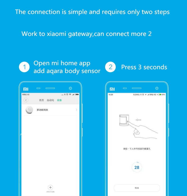 Aqara Human Body Sensor Movement Sensor PIR Sensor smarthome kits Zigbee WIFI Mihome app Aaqara smart home
