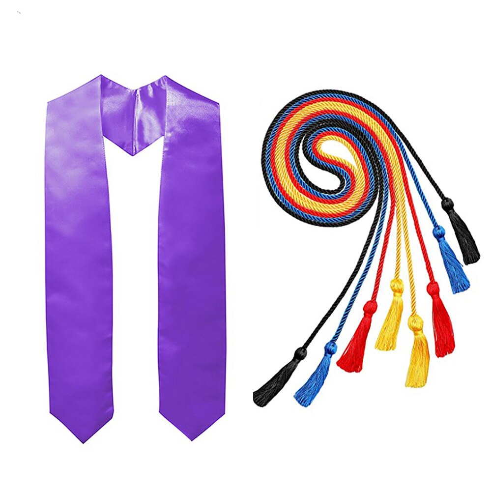Ensfarvet gradueringsramme skulderrem graduering ære stjal ramme kvast dekorationssnore graduering fest foto rekvisitter: Lilla