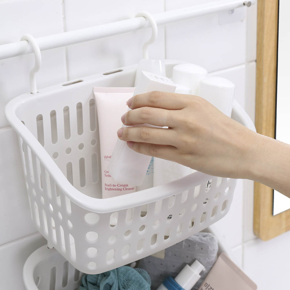 Plastopbevaring hængende kurve badeværelsesvask toiletartikler brusekabine multifunktionel sengekant diverse krogeopbevaring