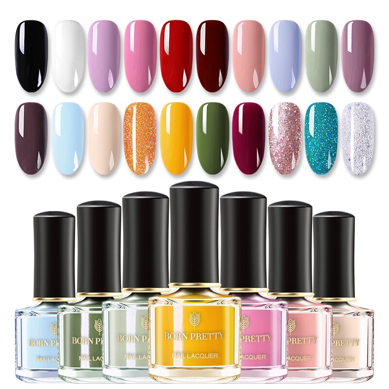 Born pretty neglelak forår sommer tema rosa guld sort hvid krom glitrende nail art lak 6ml til gør-det-selv manicuring