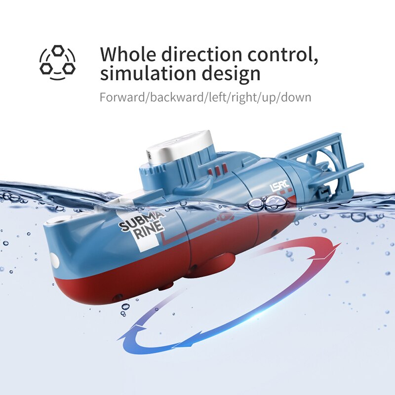 Mini rc ubåd 6 kanaler fjernstyret båd radiostyring rc skib elektrisk undervands drone legetøj til børn
