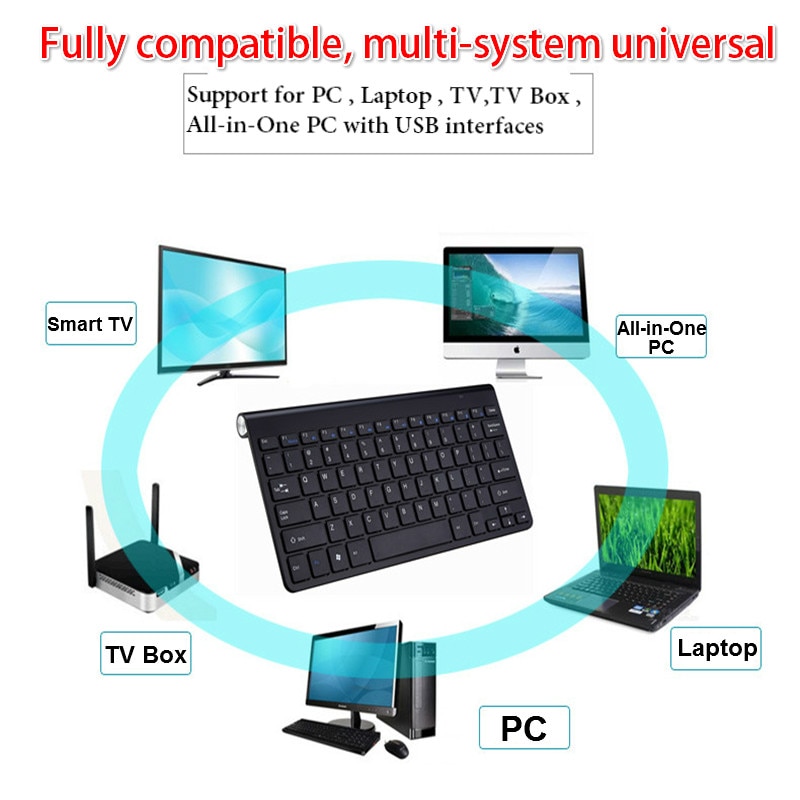 DATA FROG Portable Wireless Keyboard for IOS Android 2.4G Mini Keyboard Mouse Set For Mac/Notebook/TV Box/PC Office Supplies