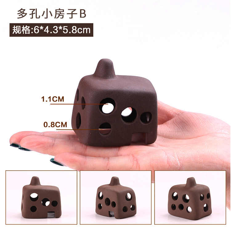 Fish tank landscaping pottery tank hidden hole fish tank spawning hole fish tank shrimp house shrimp nest fish tank decorations: F