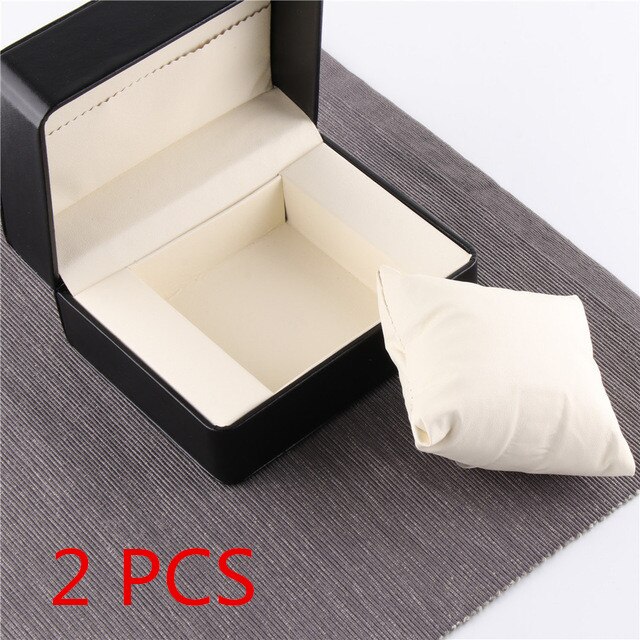 1/3/6 Grids Watch Box Lederen Horloge Case Houder Organisator Opbergdoos Voor Quartz Horloges Sieraden Dozen Display Roll beste Cadeau: 2 pcs boxes