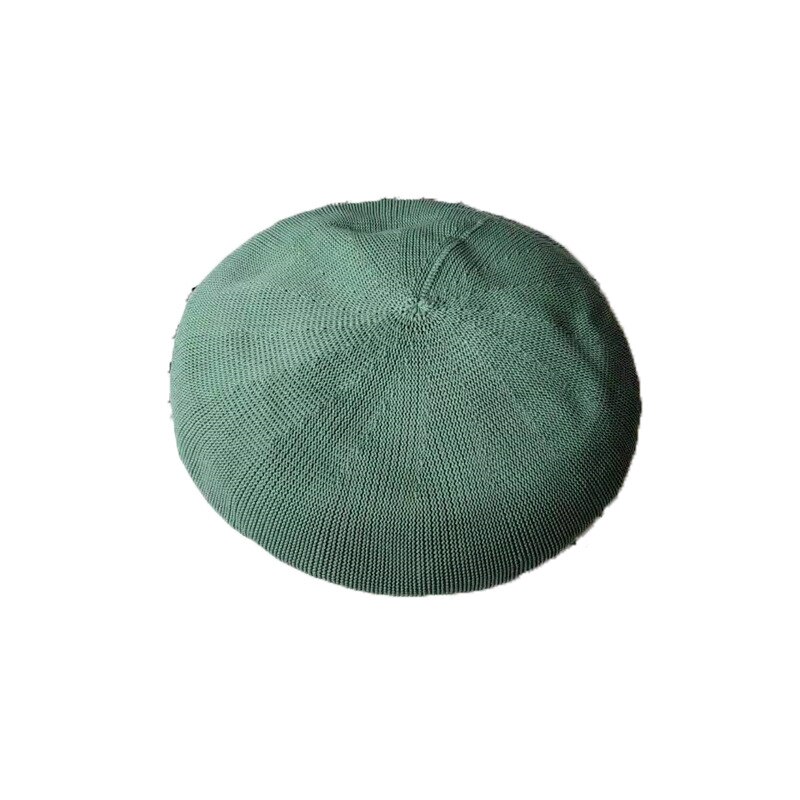 Gorro de pintor de lino transpirable para mujer, boina roja, gorro en forma de calabaza, Color sólido, fino, verano, novedad de