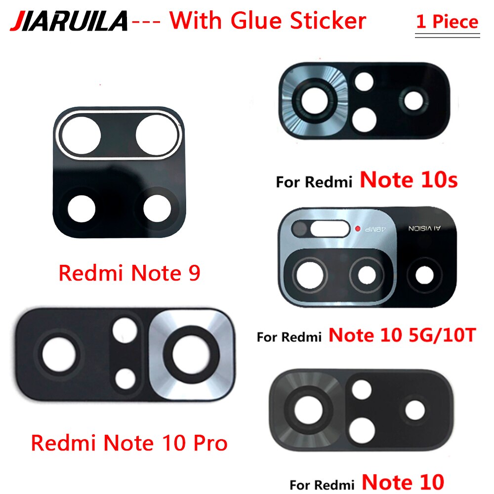 10Pcs/lot Redmi Note 10 Rear Back Camera Glass Len With Glue Sticker For Xiaomi Redmi Note 5 6 7 8 8T 9S 9 10 Pro Max Glass Lens