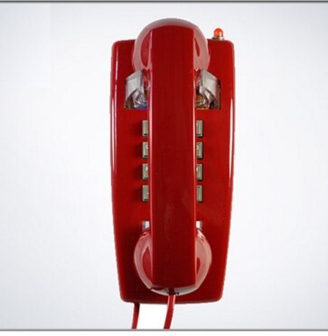 classical antique metal Fixed telephone vintage bathroom phone: Red