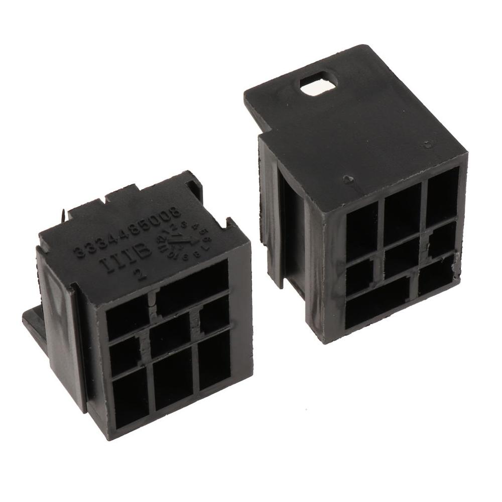 2 Pcs Car Double Relay Base Holder Auto Relay Fuse Box Assembly Block &amp; 10 Terminals For Auto Engine 5 Pin Relay Car Accessories