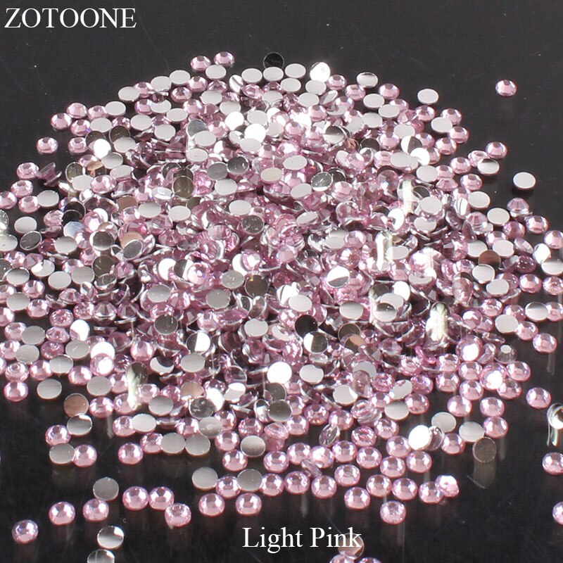 Zotoone Plaksteen Resin Strass Applique Diy Mobiele Telefoon Nail Art Niet Hotfix Licht Roze Stenen Voor Kleding Decoratie