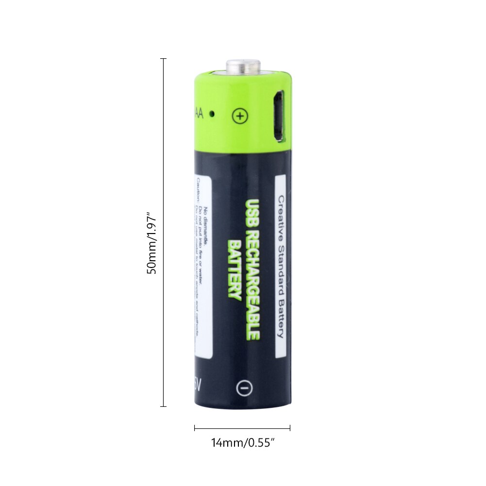 Aa Batterij 1.5V Lithium 1700Mah Aa Usb Li-Ion Batterij 1.85Wh Li-Polymeer Met Usb Oplaadbare + Usb kabel Charger Kit Voor Klokken