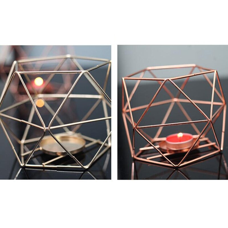 3 piezas geométrica de hierro candelabro vela soportes de pared romántico Durable candeleros para bodas casa decoración artesanal