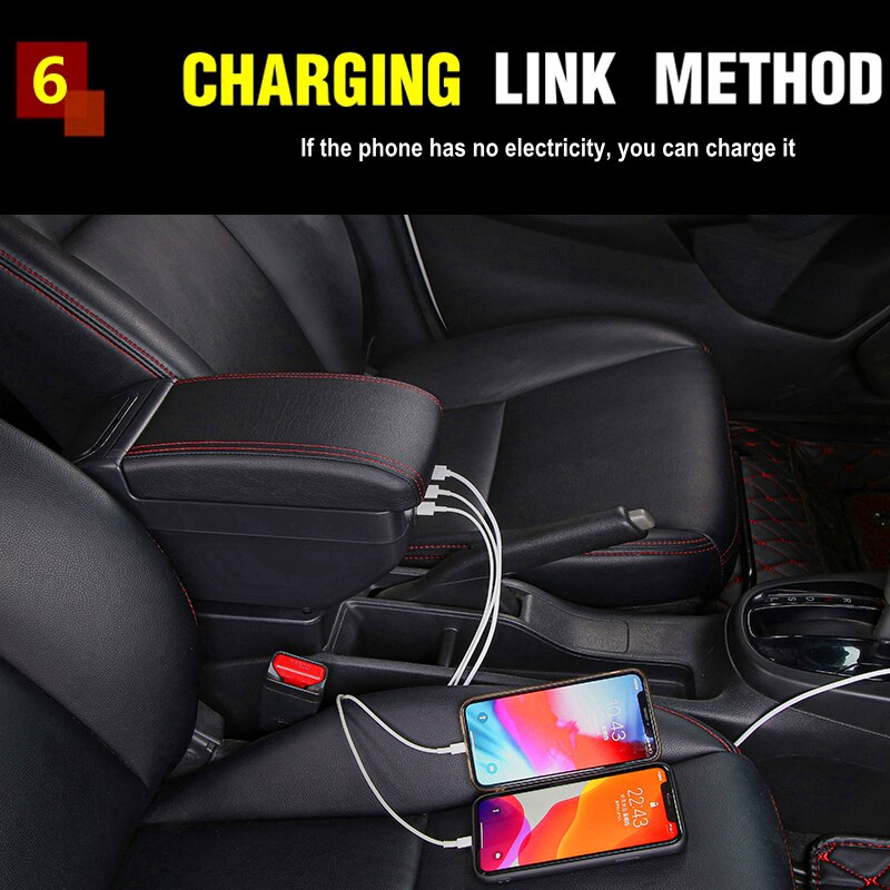 Armrest Box For Toyota Avanza Central Console Storage Retractable Rotatable Ashtray Cup Holder PU Leather USB Accessories