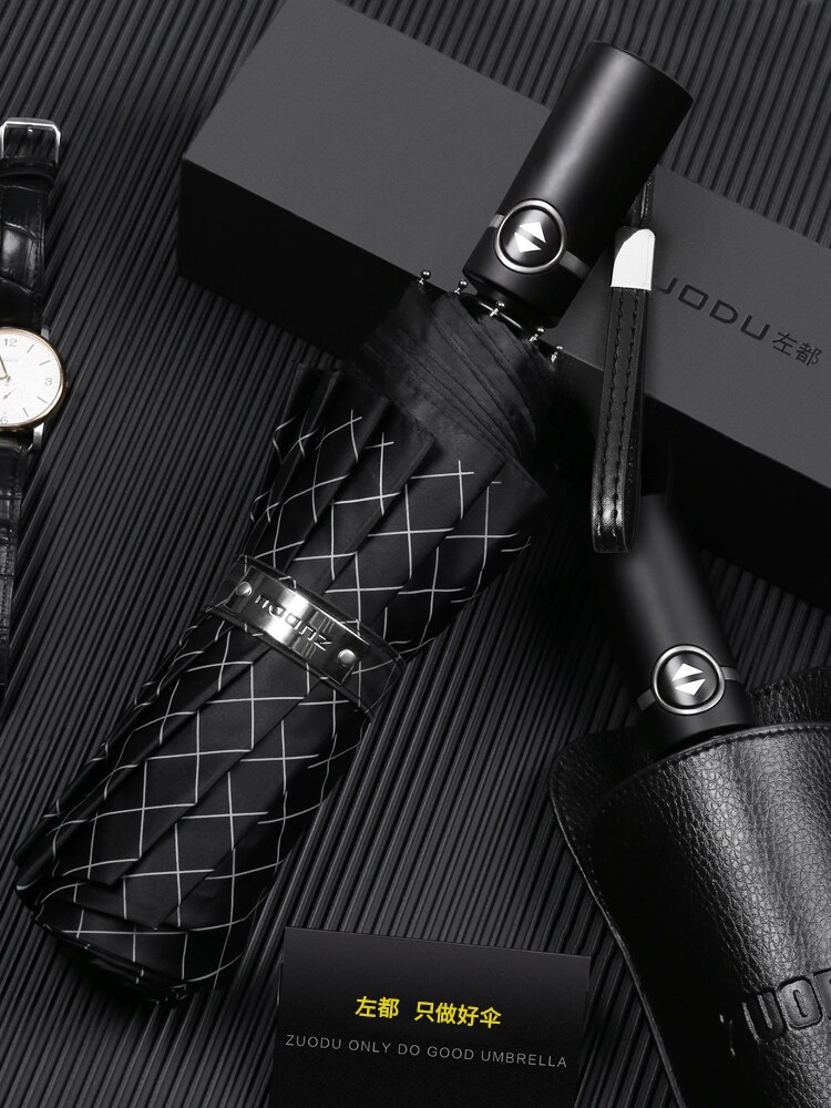 Ombrello di lusso tedesco ombrello pieghevole completamente automatico da uomo ombrello antivento da uomo attività commerciale ombrelli UV impostato regalo Paraguas SY125
