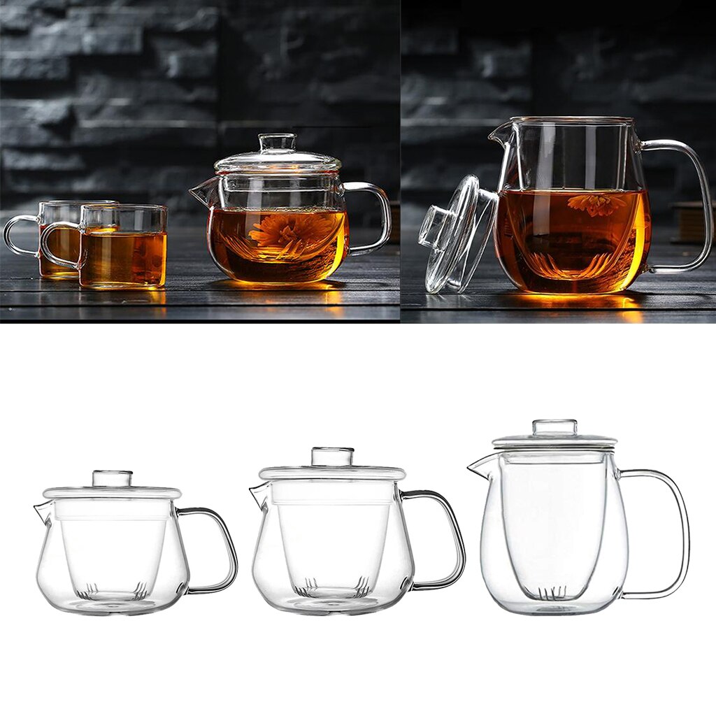 Kleine 300/450/550Ml Glazen Theepot Waterkoker Thee Maker Met Verwijderbare Zetgroep