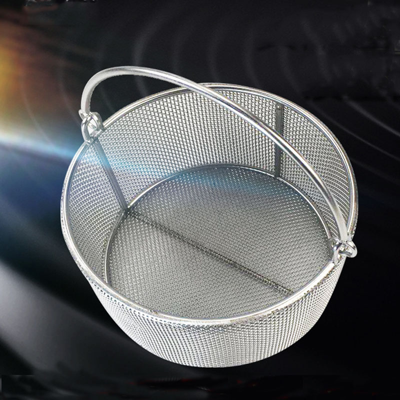 OD.30x30cm SS304 stainless steel metal parts cleaning net dryer basket strainer box extra ear with handle ultrasonic cleaner