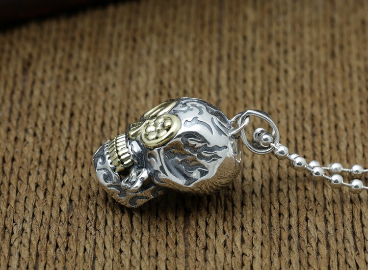 925 Sterling Silver skull key punk pendant charm men women jewelry A5011