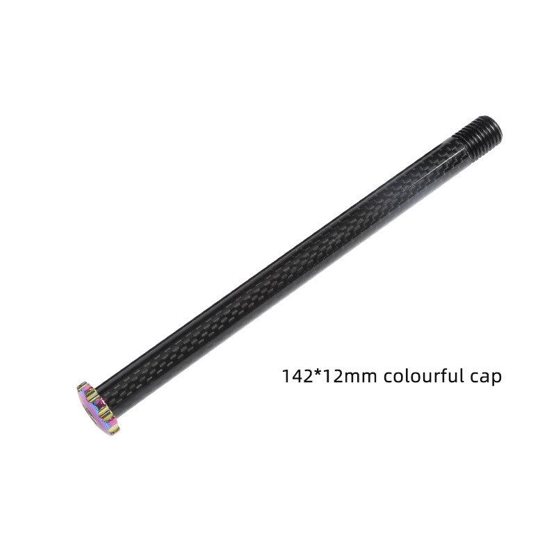 Karbon mtb navaksel gjennom aksel 12/15mm landeveissykkel foran baknav spyd hjulaksel navaksel 15 x 100 12 x 100 12 x 142 12 x 148 15 x 110: 142 x 12mm regnbue