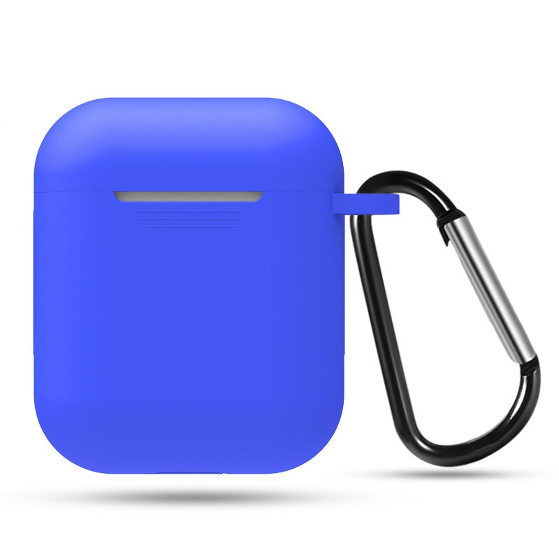 Funda de silicona suave para Apple Airpods funda de auriculares a prueba de golpes para AirPods accesorios de auriculares Fundas protectoras ultrafinas: Blue