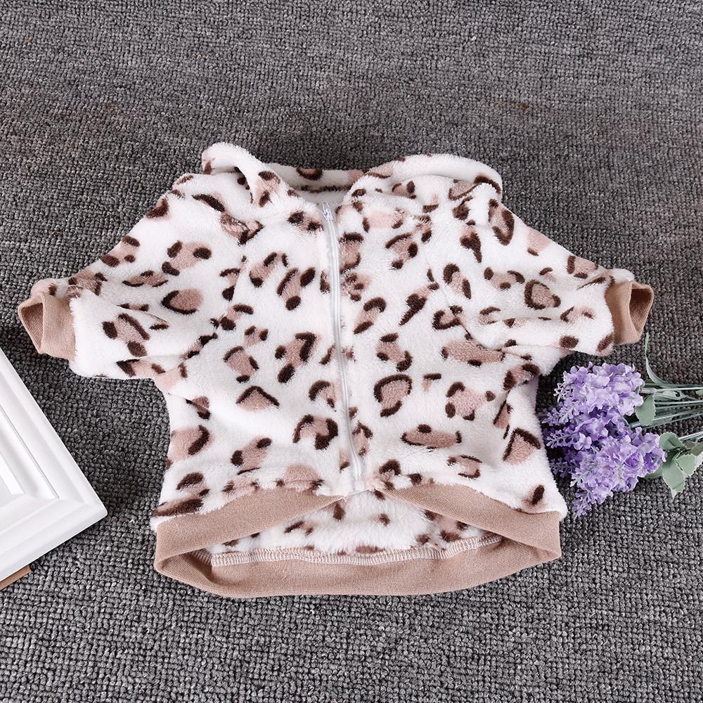 Ropa suave para perro de mascota ropa de leopardo traje de invierno abrigo pequeño mediano de perros, gatos, Bulldog francés Pitbull traje para Pug