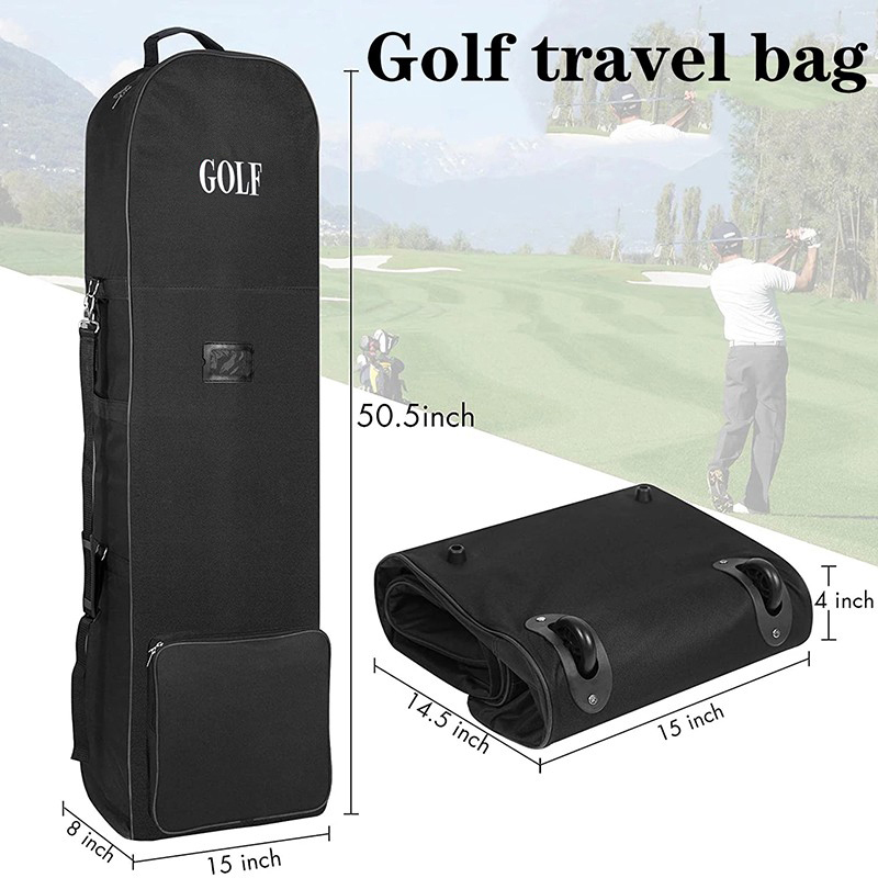 Golf Travel Bag Soft Foldable Portable Lightweight Practical Durable 600D Golf Club Bag Storage Bag Golf Aviation Bag