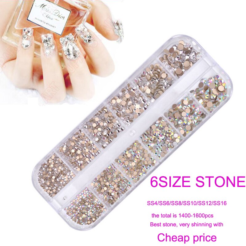 12 Kleuren Glitter Rhinestone Manicure Nagellak Decoratie Accessoires 3D Nail Art Tips Manicure Diy Nail Stones Set ZB14: ZB14-1H