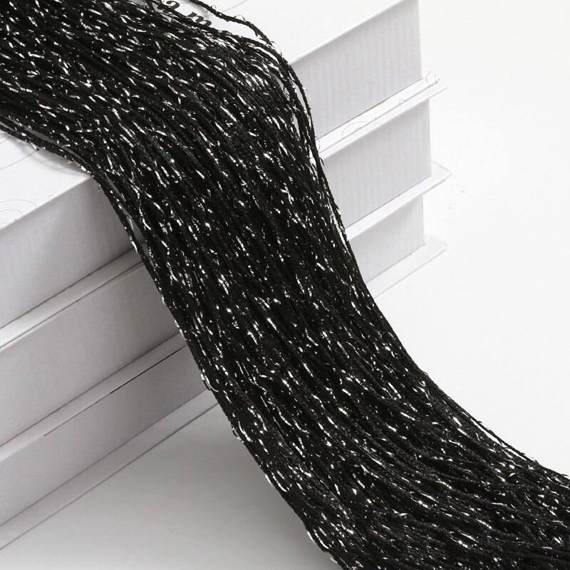 Rideau de porte à paillettes 100x200cm, 1 pièce, rideau de porte bon marché, perles diviseurs de pièce, frange perlée, panneau de fenêtre en tissu polyester 1x2m: Black