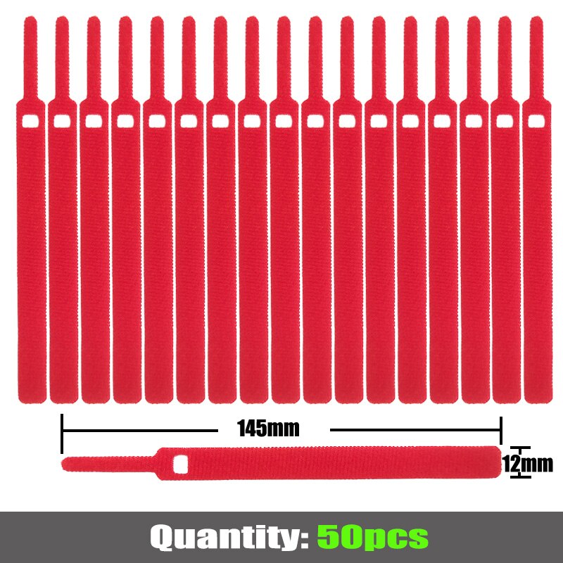50 stücke 12mm * 145mm Verschluss Band kabelbinder Klebstoff Magie Haken Schleife Stock bulckle Gürtel Bündel Draht linie Band schnur: Farbe 06