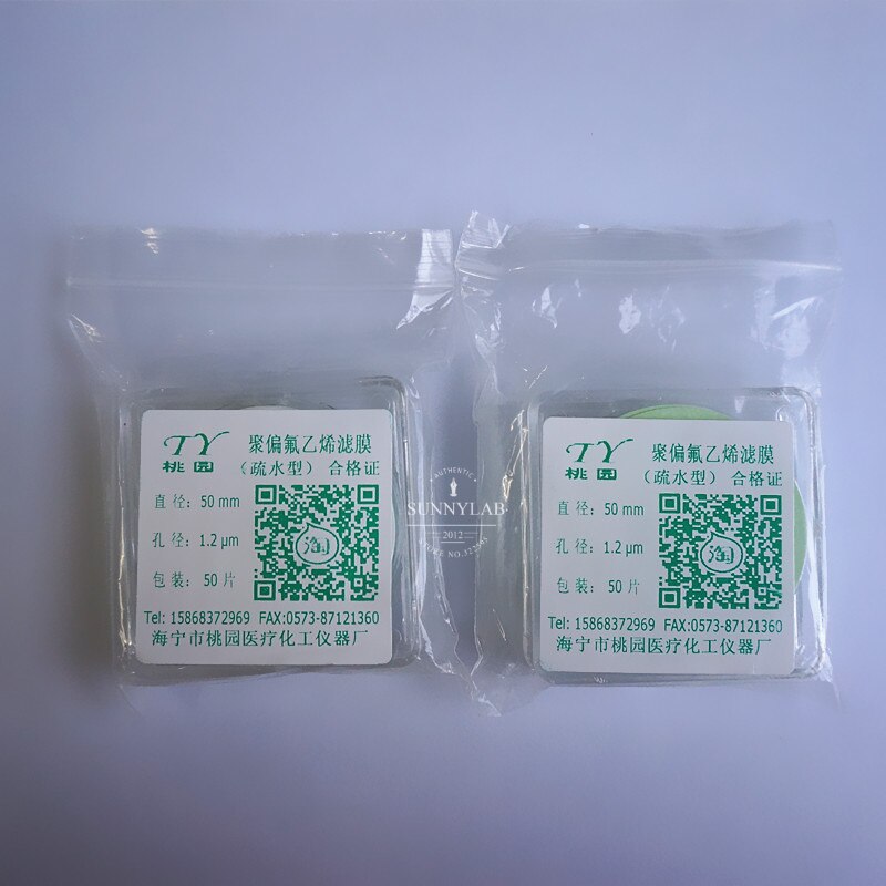 Membrana microporosa hidrofóbica de filtración de miliporos, 50/100 piezas, diámetro de 13mm a 100mm, tamaño de poros múltiples