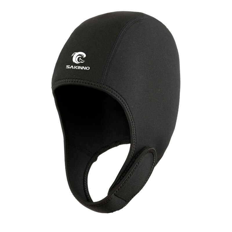 Gorro de buceo de neopreno de 2MM para hombre y mujer, resistente a los rayos UV, a prueba de sol, gorro de esnórquel para surf, capucha térmica, gorro de natación para invierno: Negro
