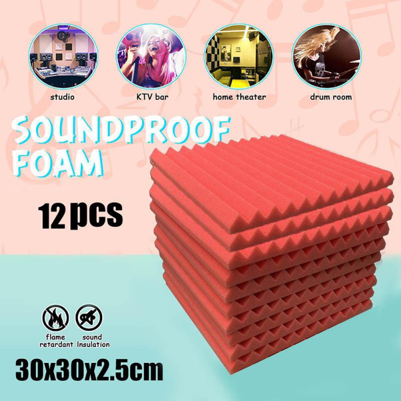 Neue 12 Stck Akustische Platten Schallschutz Schaum Akustische Fliesen Studio Schaum Klang Keile 300x300x25mm