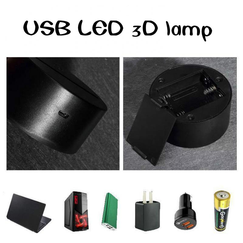 usb 3d Led Table Lamp PVC 3D colorful Nightlight sailing lamp Luminaria Mesa Led Lamps For Table