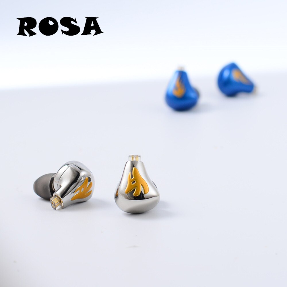 FENGRU Rosa 10mm Beryllium Crystal Composite Film In ear Metal Earphone HiFi IEM earbuds With 2Pin 0.78mm 5N OFC cable